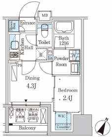 パークアクシス神保町の間取り図
