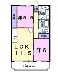 ハイブリッヂＢの間取り図