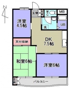 青木公園マンションの間取り図