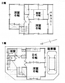 川口五丁目貸家の間取り図