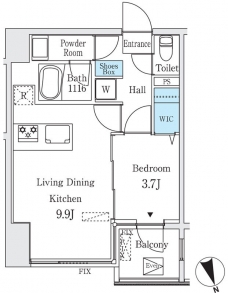 コージーコート谷中の間取り図