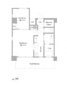 Ｂ　ＣＩＴＹ　ＡＰＡＲＴＭＥＮＴ　ＩＴＡＢＡＳＨＩ　ＮＯＲＴの間取り図