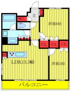 シェルゼ王子神谷の間取り図