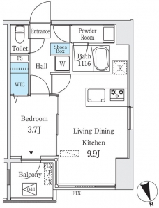 コージーコート谷中の間取り図