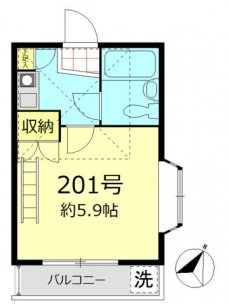 アミュズメント大和町第2の間取り図