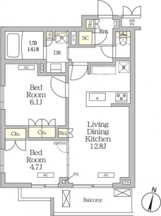 ミレーネ滝野川の間取り図