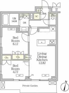 ミレーネ滝野川の間取り図