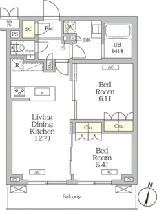ミレーネ滝野川の間取り図
