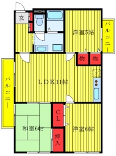 前野町ガーデンハウスの間取り図