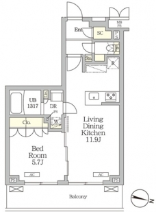 ミレーネ滝野川の間取り図