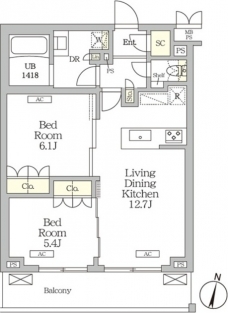 ミレーネ滝野川の間取り図
