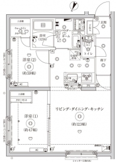 グローリオシェルト池袋Ⅱの間取り図