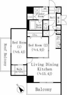 堀之内マンションの間取り図