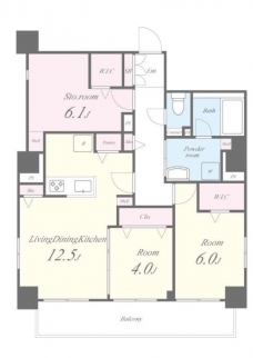 GARDEN COURT A 高島平の間取り図