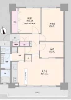 高島平第三住宅2号棟 2の間取り図