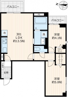 仮称やなかのなかＡの間取り図