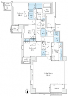 パークマンション千鳥ヶ淵の間取り図