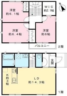蕨市南町４丁目戸建の間取り図