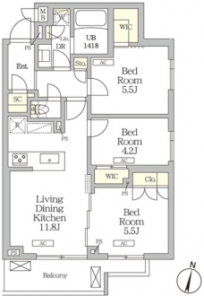 ミレーネ滝野川の間取り図