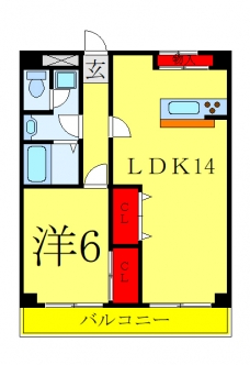 フクロクハイマンション2号館の間取り図