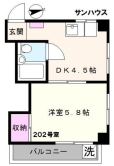 サンハウスの間取り図
