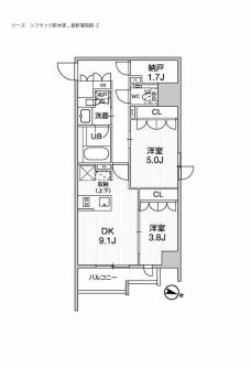 シーズンフラッツ新大塚の間取り図