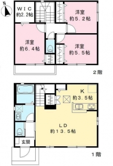 南区広ヶ谷戸戸建の間取り図
