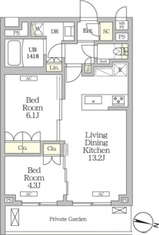 ミレーネ滝野川の間取り図