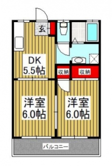 杉本ハイツⅠの間取り図