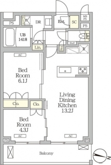 ミレーネ滝野川の間取り図