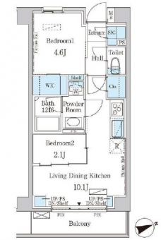 インスタイルレジデンス本駒込の間取り図
