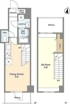 ミレドゥーエ神楽坂の間取り図