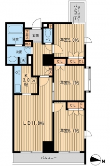 ＫＤＸレジデンス千駄木の間取り図