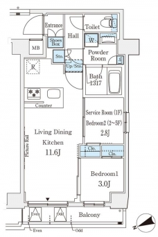 アジールコート山手動坂の間取り図