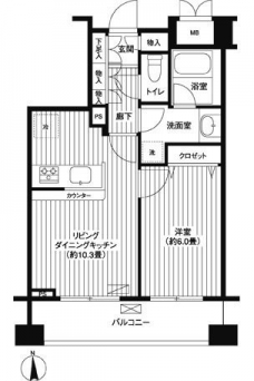 プリムヴェール西尾久　メゾンBの間取り図
