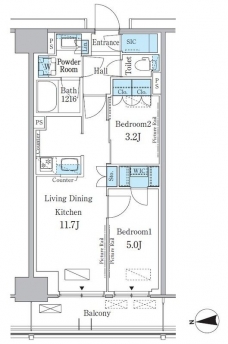 パークアクシス新宿百人町の間取り図
