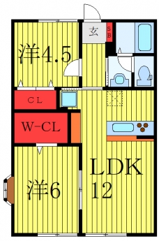 シティハイムヒルズ四葉Ⅱの間取り図