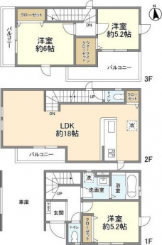 ４１０８さいたま市上木崎７期６棟５号棟の間取り図