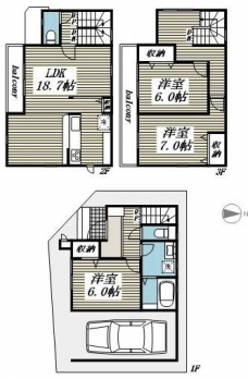 川口市上青木01の間取り図