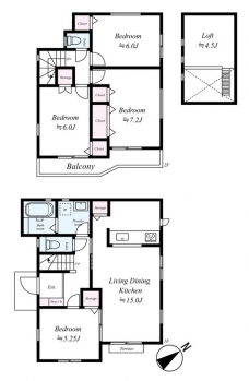 川口市東内野戸建の間取り図