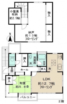 双葉町長屋の間取り図