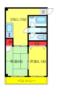 コーポ鈴蘭の間取り図