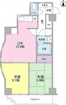 グランディオスＴＮの間取り図