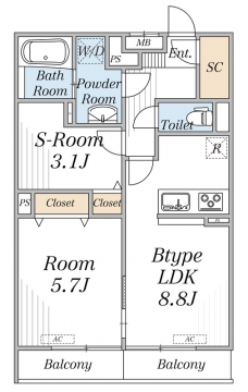 リブリ・IshidaⅢの間取り図