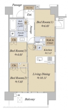 シティハウス巣鴨の間取り図