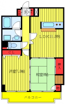 フクロクハイマンション3号館の間取り図