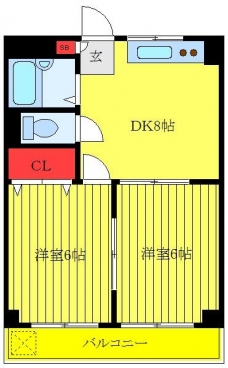 ハイツ・ぷりまべーら２の間取り図