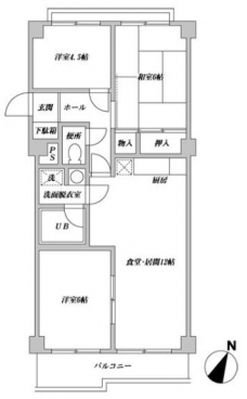 ＷＯＯＤＥＮ　ＢＥＬＬの間取り図