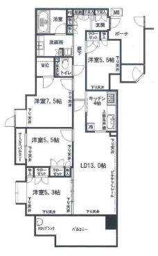 ブランズ川口栄町パークフロントの間取り図