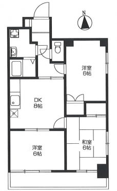 KサンライトマンションⅡの間取り図